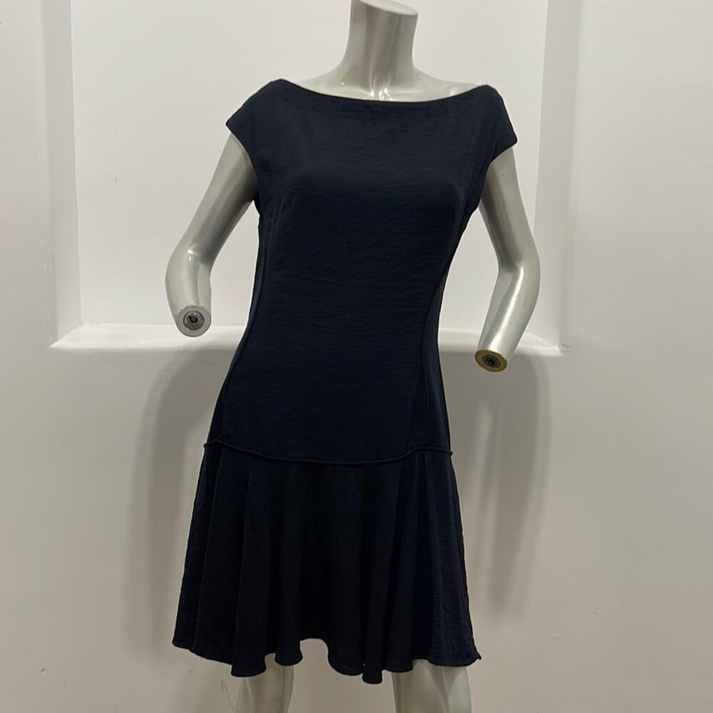 Veronica Beard Cap Sleeve Flouncy Mini  Dress Navy Blue Size 4